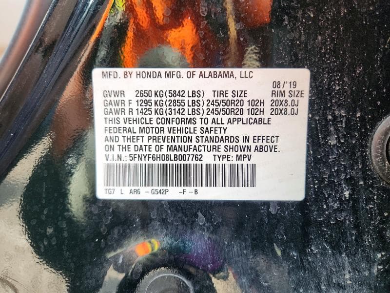 2020 HONDA PILOT ELITE 13