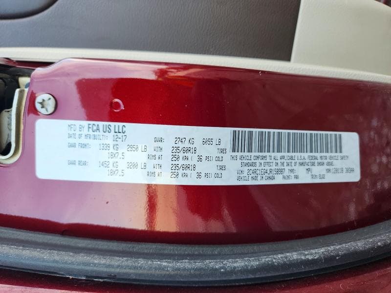 2018 CHRYSLER PACIFICA TOURING L PLUS 13