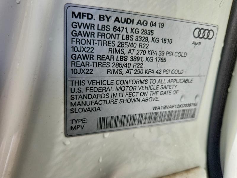 2019 AUDI Q8 PREMIUM PLUS 12
