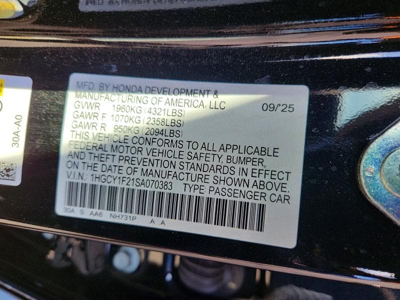 2025 HONDA ACCORD LX 12