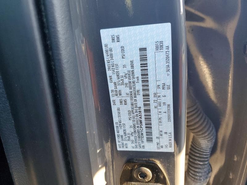 2021 FORD F150 SUPERCREW 12