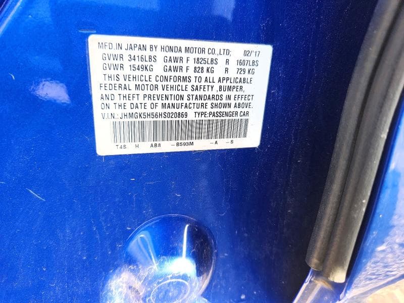 2017 HONDA FIT LX 12