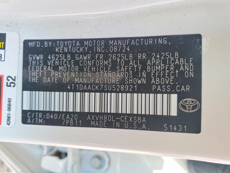 2025 TOYOTA CAMRY SE 12