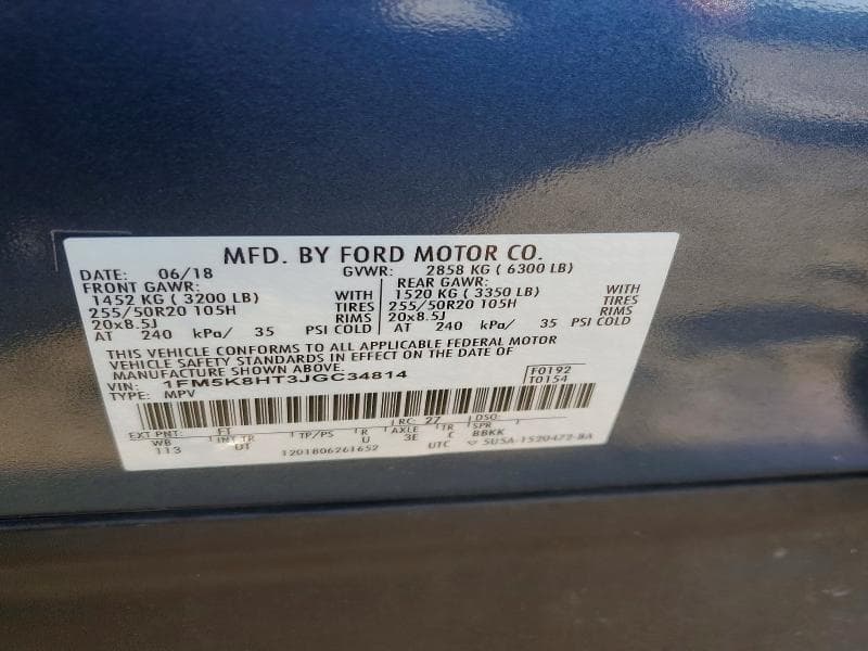 2018 FORD EXPLORER PLATINUM 12