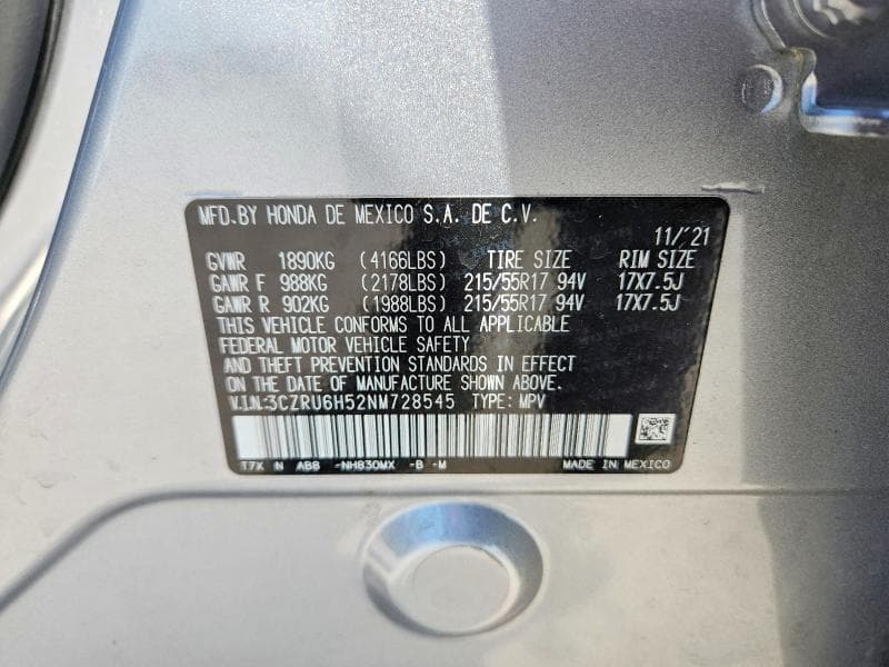 2022 HONDA HR-V EX 13