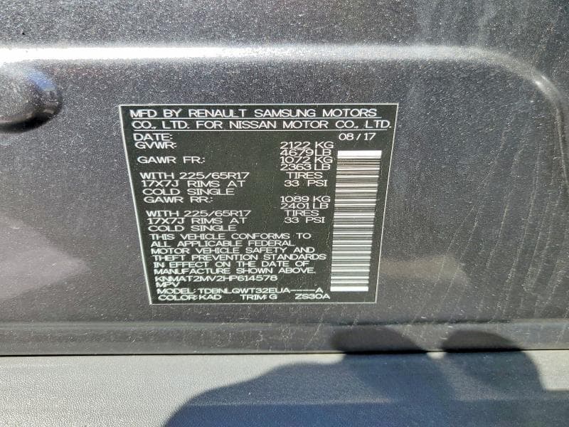 2017 NISSAN ROGUE SV 14