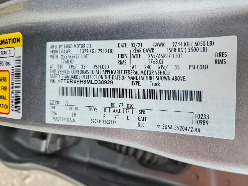 2021 FORD RANGER XL 12