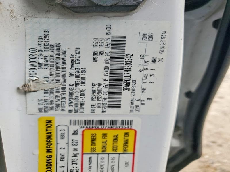 2017 FORD FUSION SE HYBRID 12