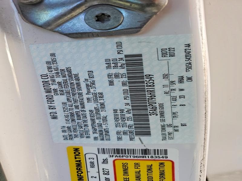 2017 FORD FUSION SE 12