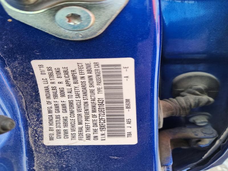 2018 HONDA CIVIC EX 12