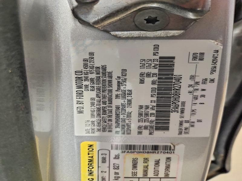 2017 FORD FUSION SE 12