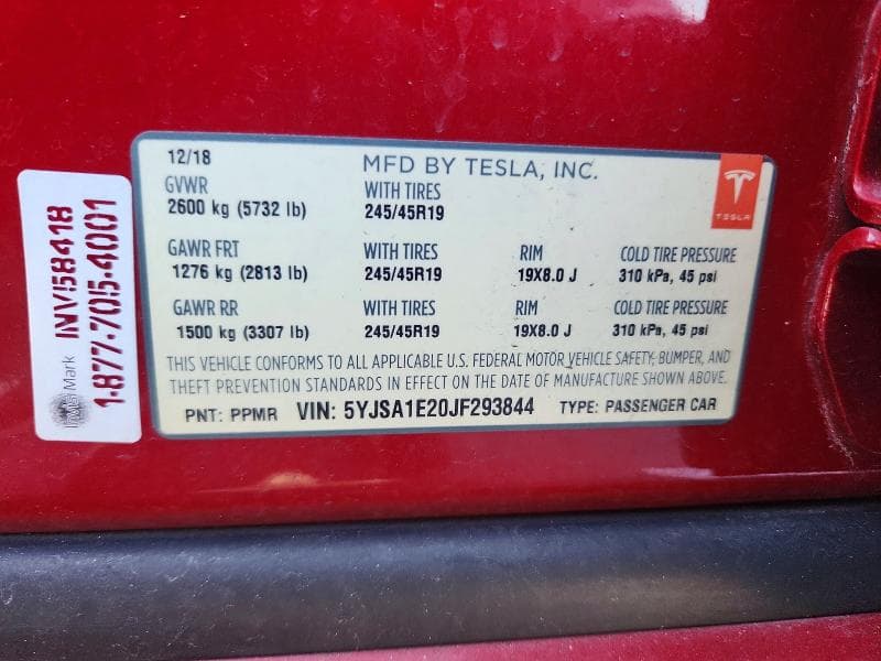 2018 TESLA MODEL S 12