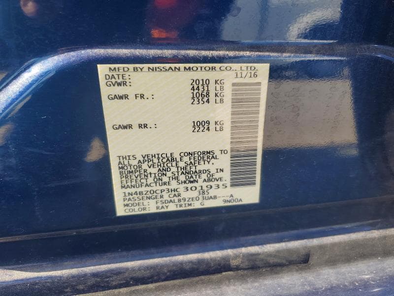 2017 NISSAN LEAF S 12