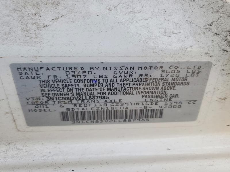 2020 NISSAN VERSA S 13