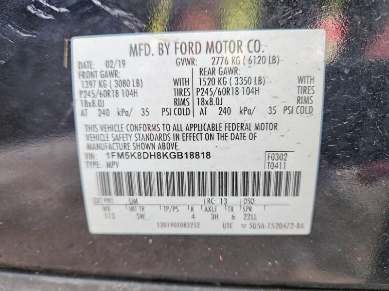 2019 FORD EXPLORER XLT 13
