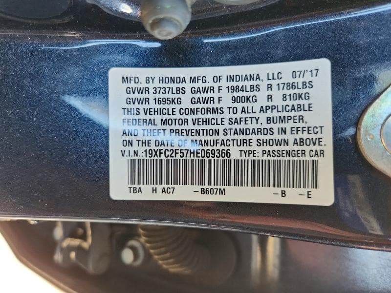 2017 HONDA CIVIC LX 12