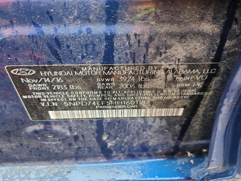 2017 HYUNDAI ELANTRA SE 12