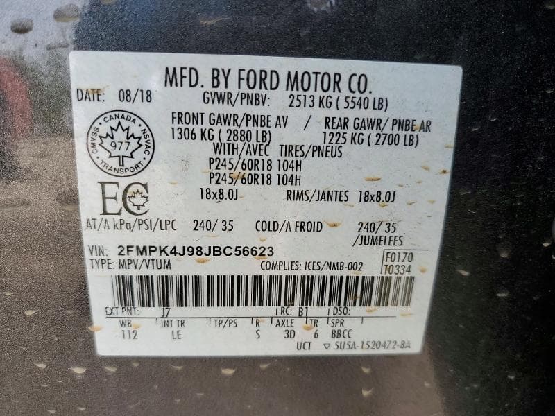 2018 FORD EDGE SEL 13