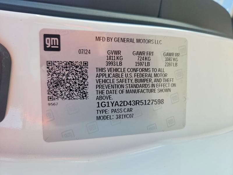 2024 CHEVROLET CORVETTE STINGRAY 1LT 12