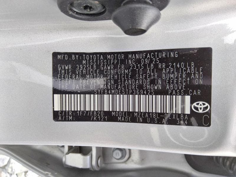 2026 TOYOTA COROLLA LE 12