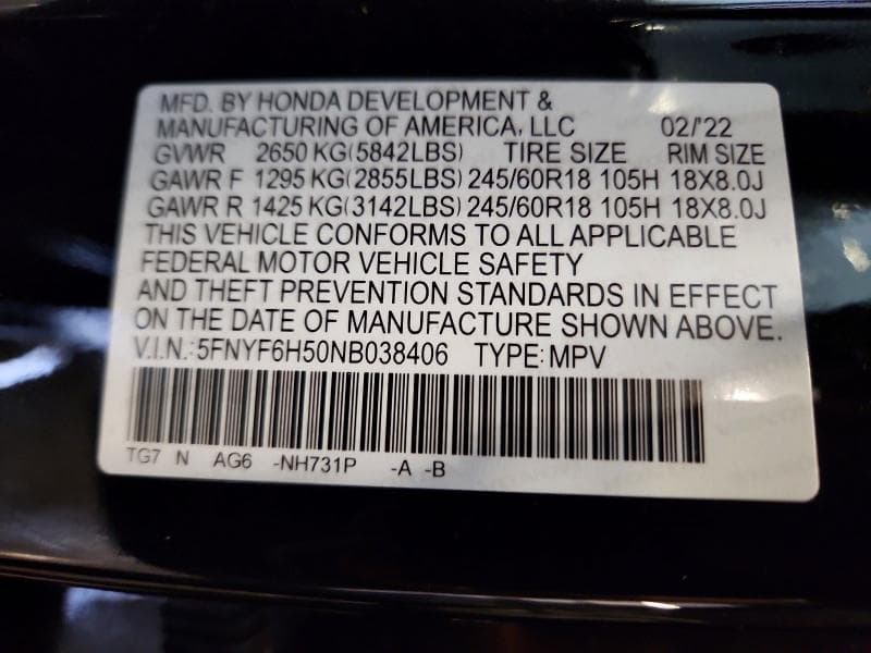 2022 HONDA PILOT EXL 14