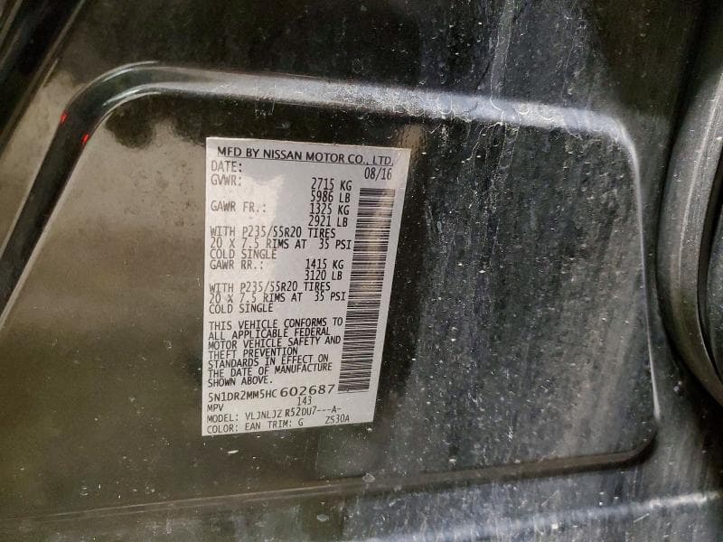 2017 NISSAN PATHFINDER PLATINUM 13