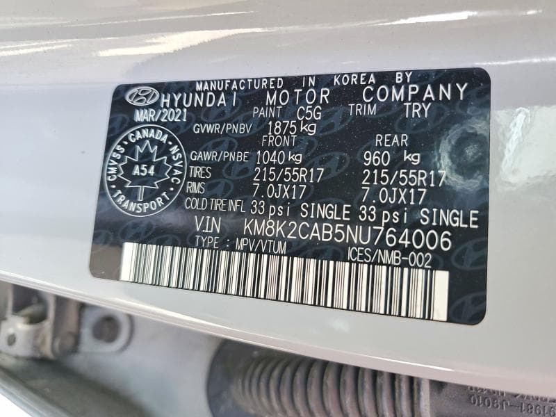 2022 HYUNDAI KONA SE 13