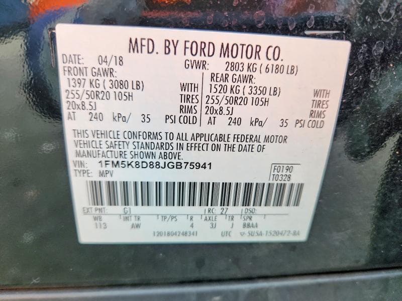 2018 FORD EXPLORER XLT 13