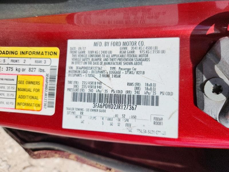 2018 FORD FUSION SE 13
