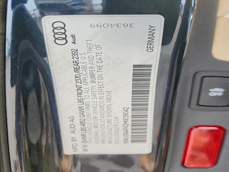 2017 AUDI A4 PREMIUM 12