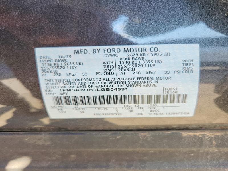 2020 FORD EXPLORER XLT 13