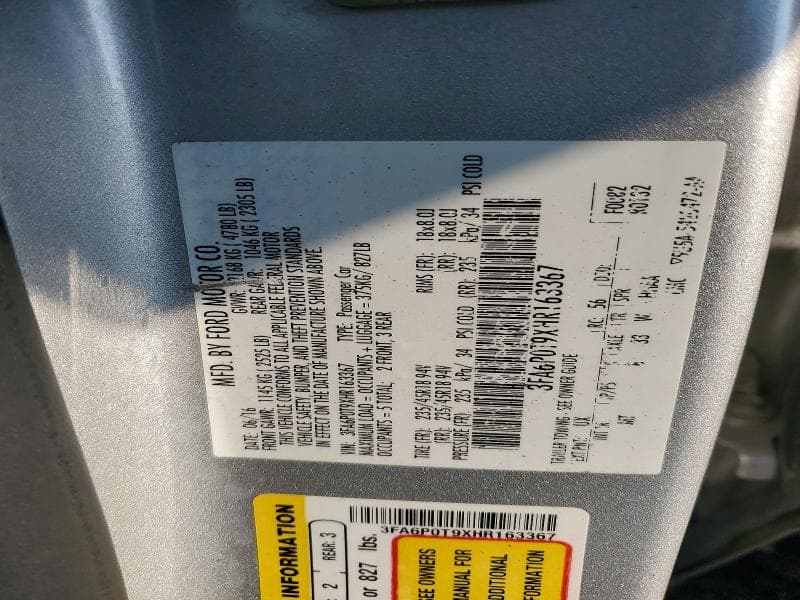 2017 FORD FUSION SE 12
