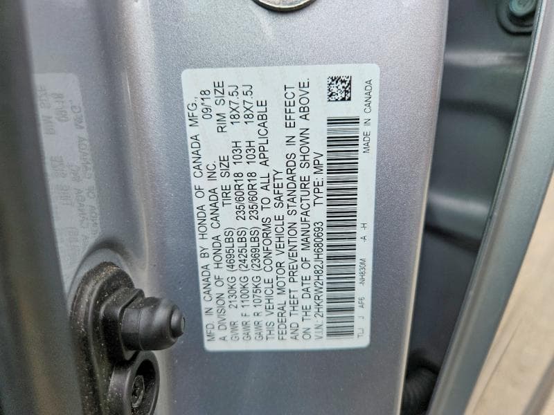 2018 HONDA CR-V EXL 25