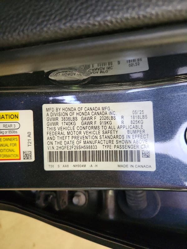 2025 HONDA CIVIC LX 12