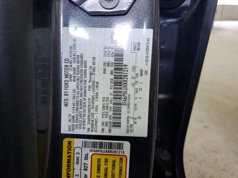 2019 FORD FUSION SE 12