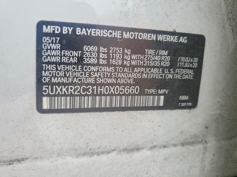 2017 BMW X5 SDRIVE35I 12