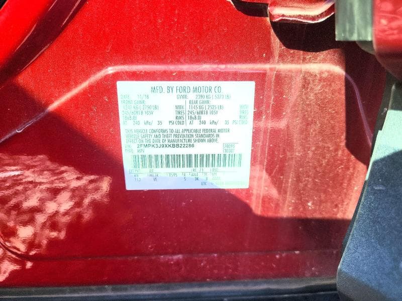 2019 FORD EDGE SEL 12
