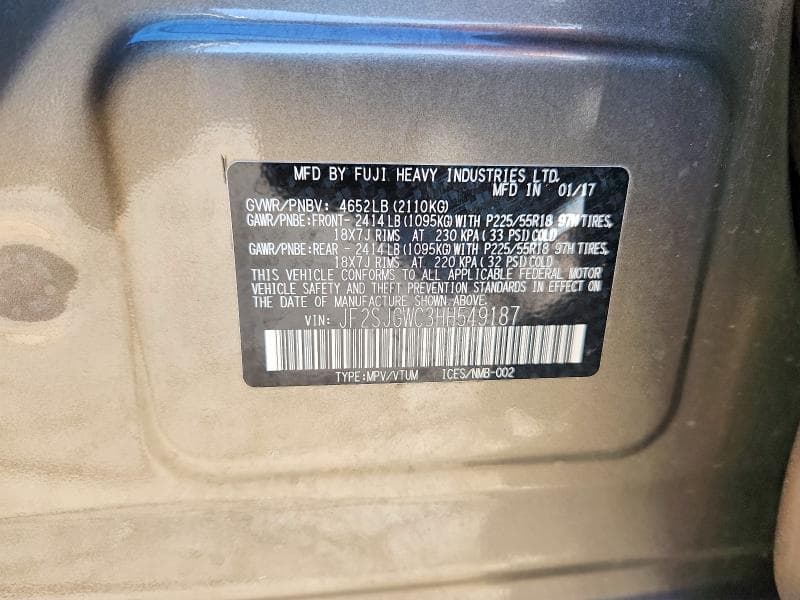 2017 SUBARU FORESTER 2.0XT TOURING 14