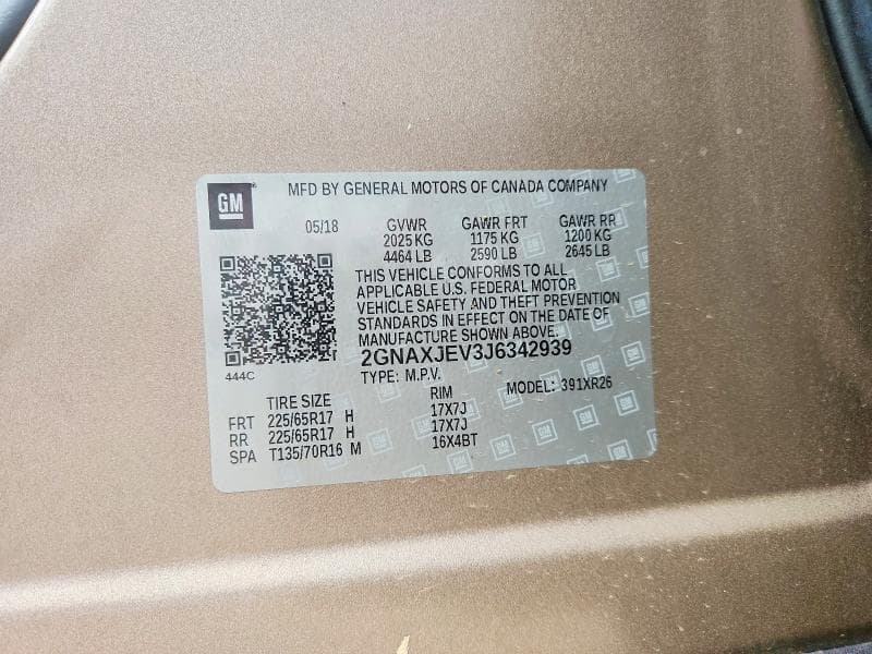 2018 CHEVROLET EQUINOX LT 13