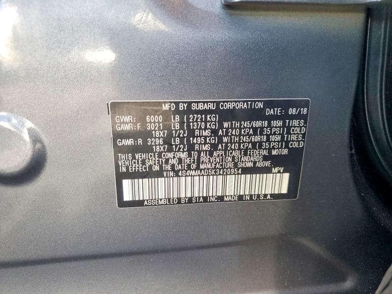 2019 SUBARU ASCENT 13