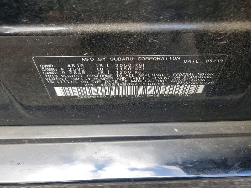 2019 SUBARU LEGACY 2.5I 12