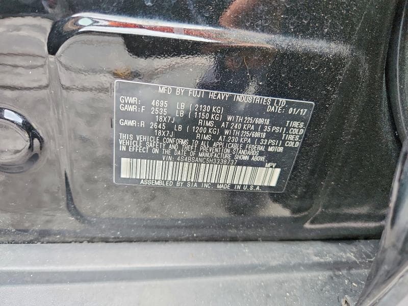 2017 SUBARU OUTBACK 2.5I LIMITED 12