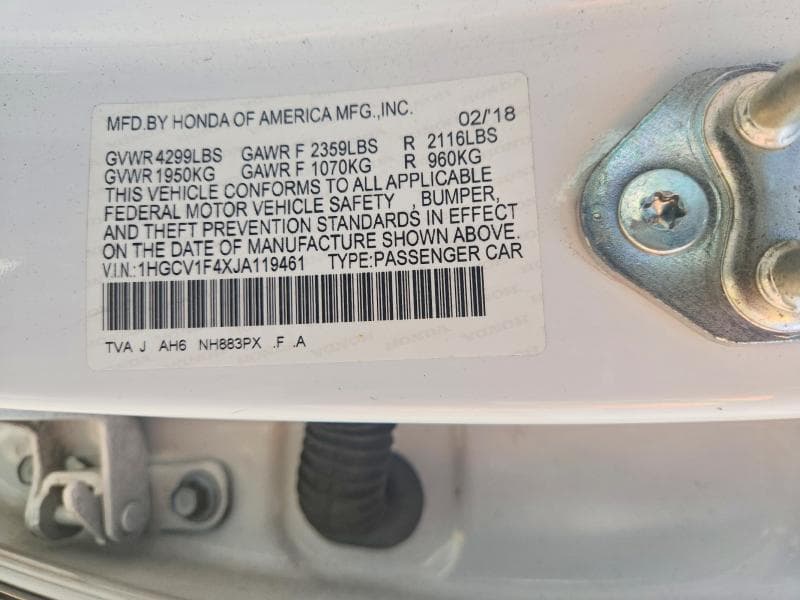2018 HONDA ACCORD EX 12