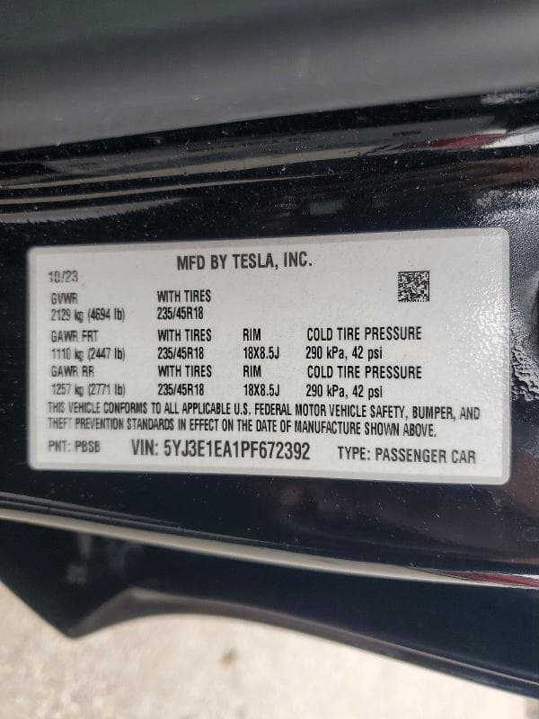 2023 TESLA MODEL 3 12