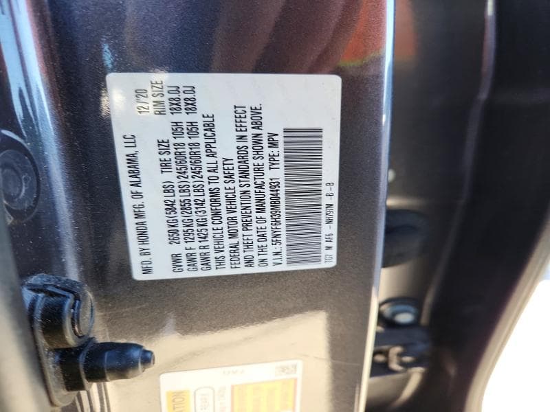 2021 HONDA PILOT EX 12