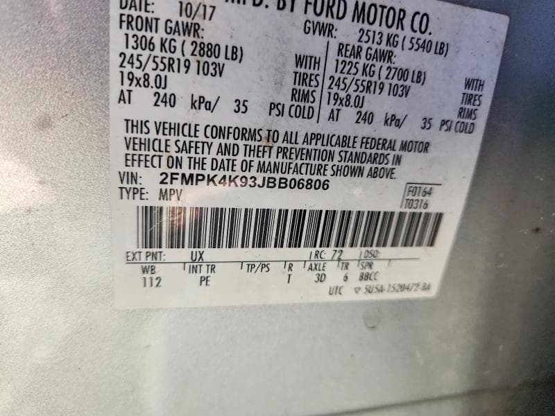2018 FORD EDGE TITANIUM 12