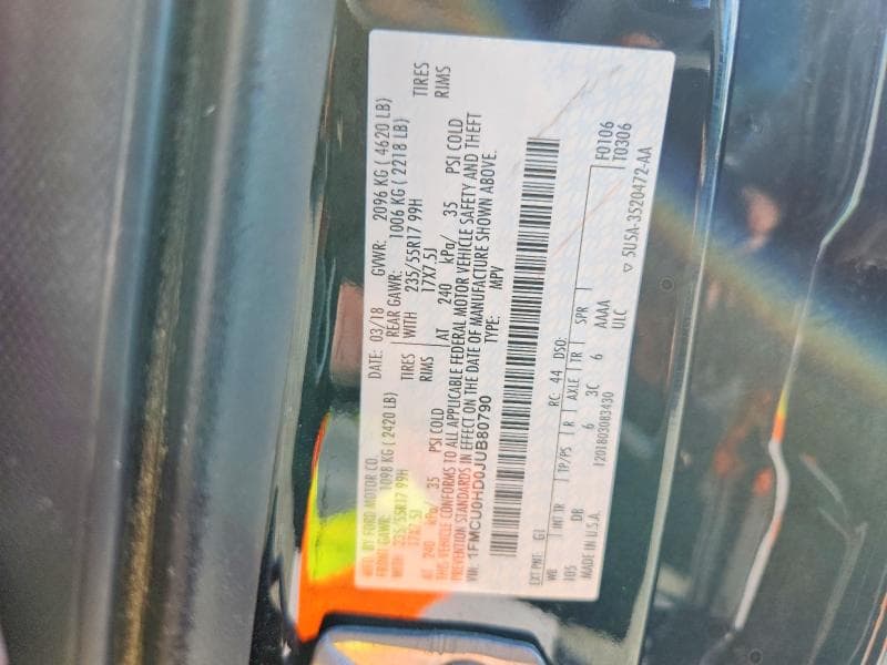 2018 FORD ESCAPE SEL 13