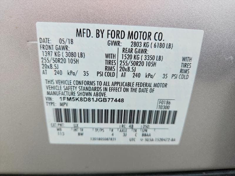 2018 FORD EXPLORER XLT 13