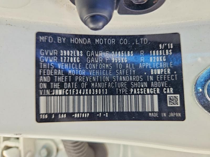 2018 HONDA CIVIC EX 12