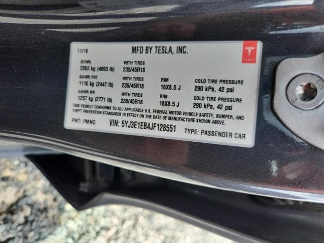 2018 TESLA MODEL 3 13